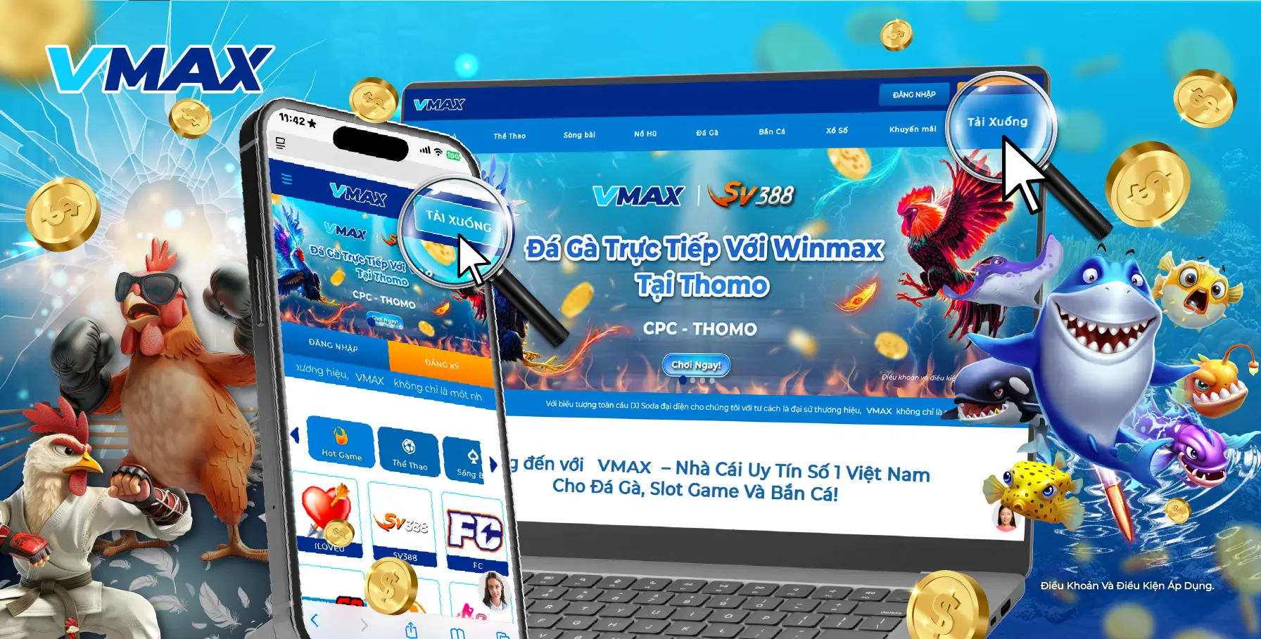 Nhấp vào nút “Tải xuống” trên thanh menu để tải xuống ứng dụng vmax