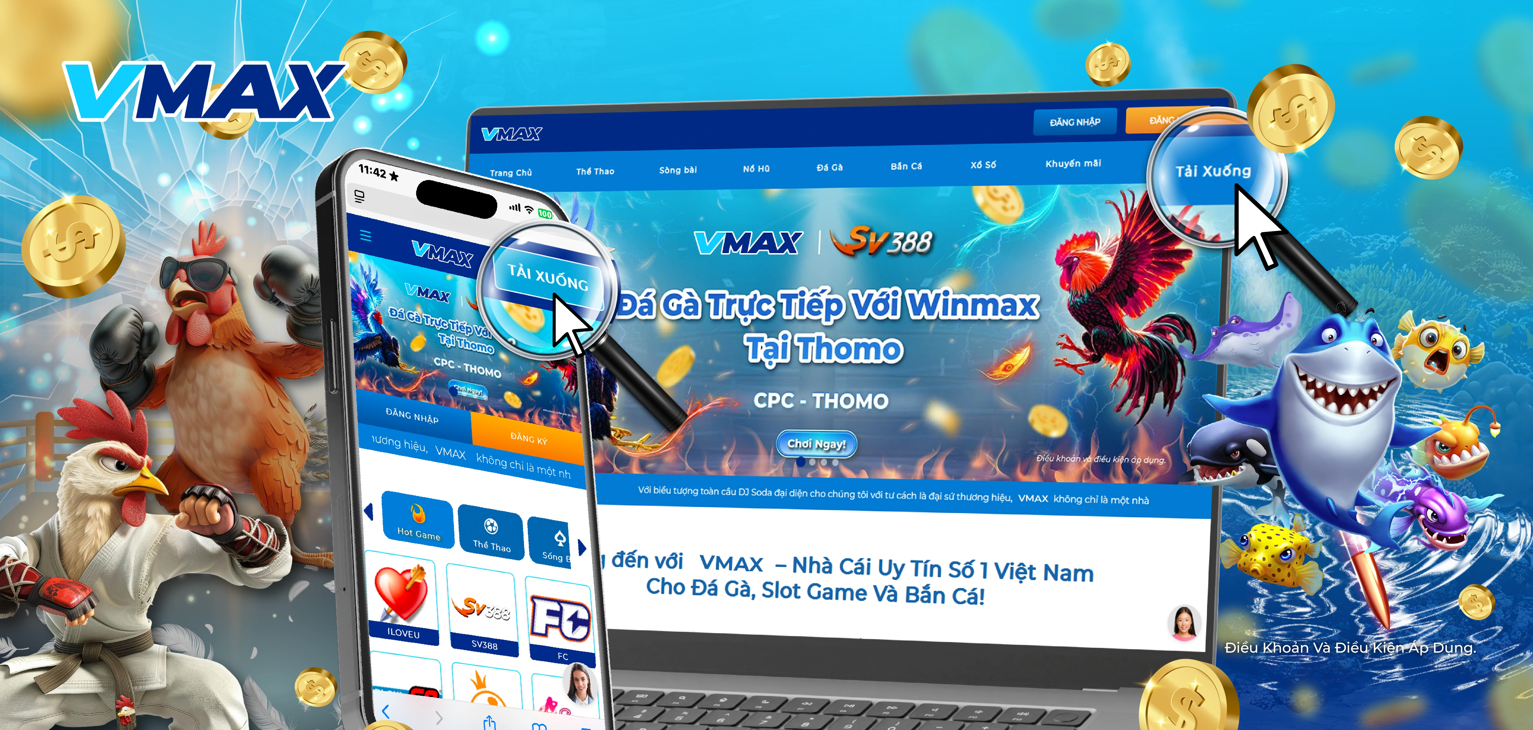 Nhấp vào nút “Tải xuống” trên thanh menu để tải xuống ứng dụng vmax