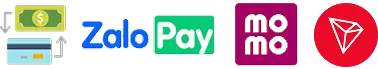 Các phương thức nạp tiền vmax và rút tiền vmax bao gồm Momo, ZaloPay, USDT TRC20 và chuyển khoản ngân hàng